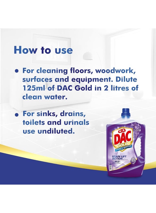 DAC Gold Disinfectant Multi-Purpose Cleaner, Lavender, 3 + 1 L - Image 5